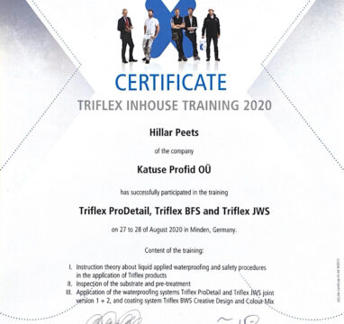 Triflex sertifikaat.
